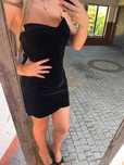 Bershka czarna welurowa gorsetowa sukienka 42 xl