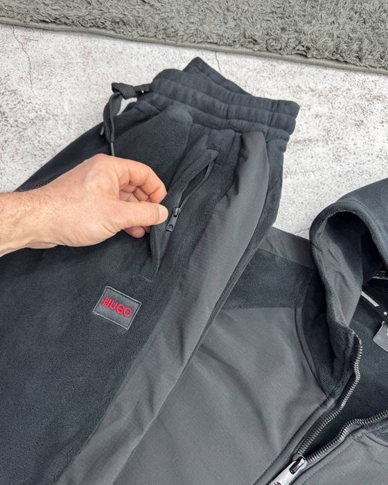 Теплий флісовий костюм Hugo Boss з капюшоном в смарагдовому кольорі