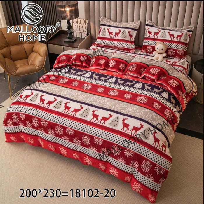 Постільна білизна ВЕЛЮРОВА Євро Новий Рік