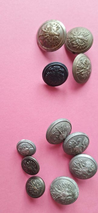 11 guzików z orłem bez korony metal