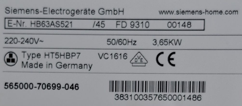 Piekarnik Siemens z transportem,Gwarancja