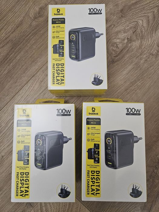 Baseus PicoGo AE21 100w, складна вилка+дисплей,  зарядний, НОВИНКА