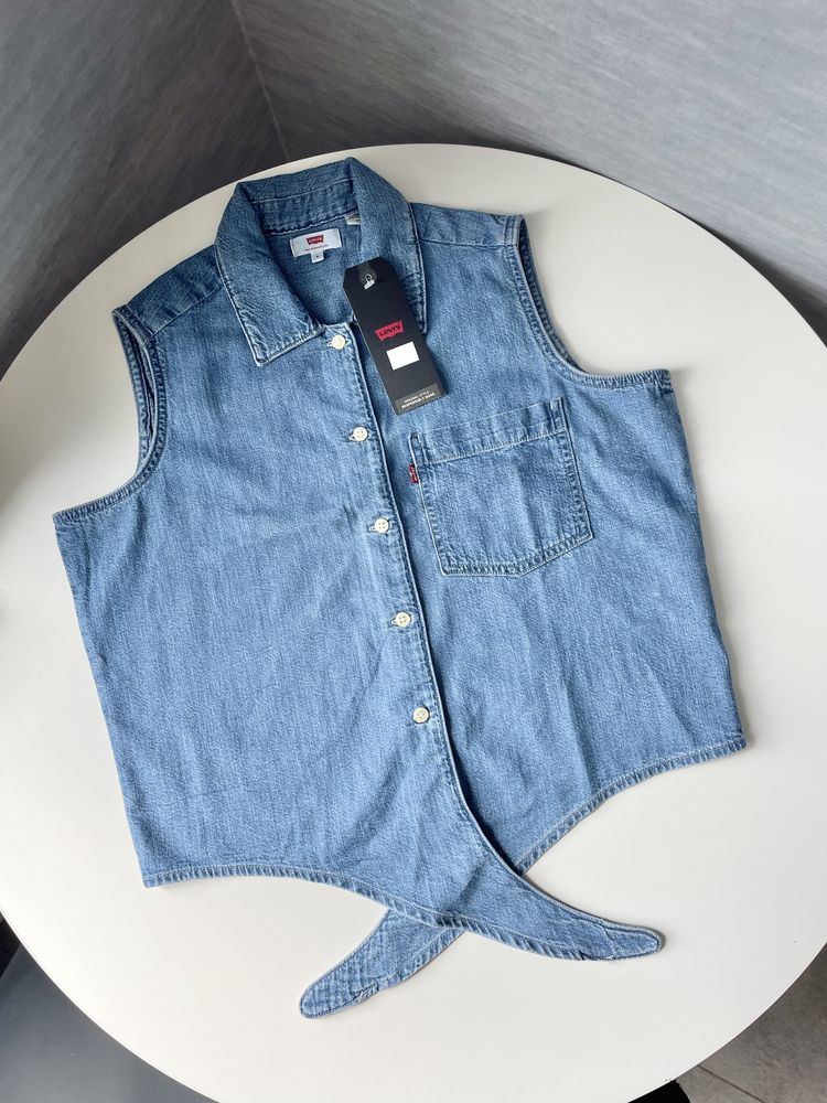 С,М,Л Жіноча нова вкорочена джинсова майка футболка Levi’s