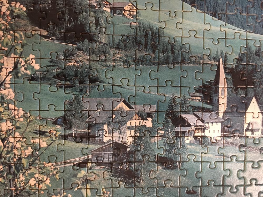 puzzle 1000 alpejski pejzaż jak nowe 50x70cm