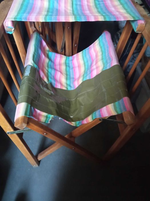 2 szt krzesło reżyserskie składane z podłokietnikami kamping