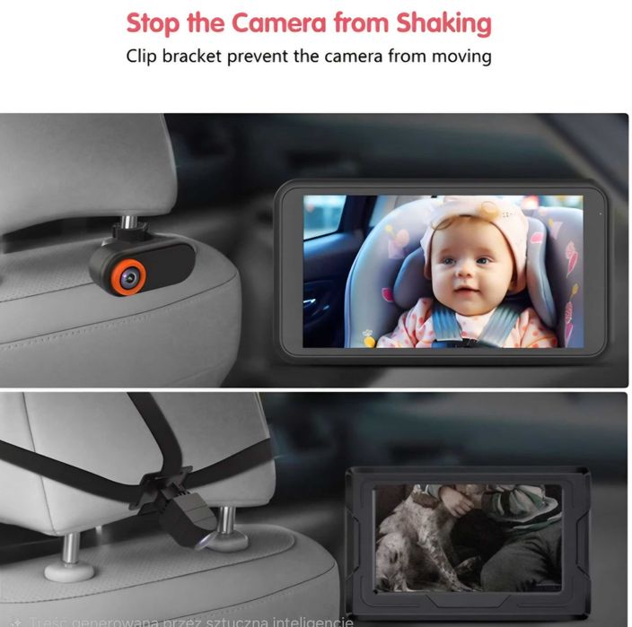 Kamera do obserwacji dziecka w aucie Luckview BM2 1080 HD 5.2 cala