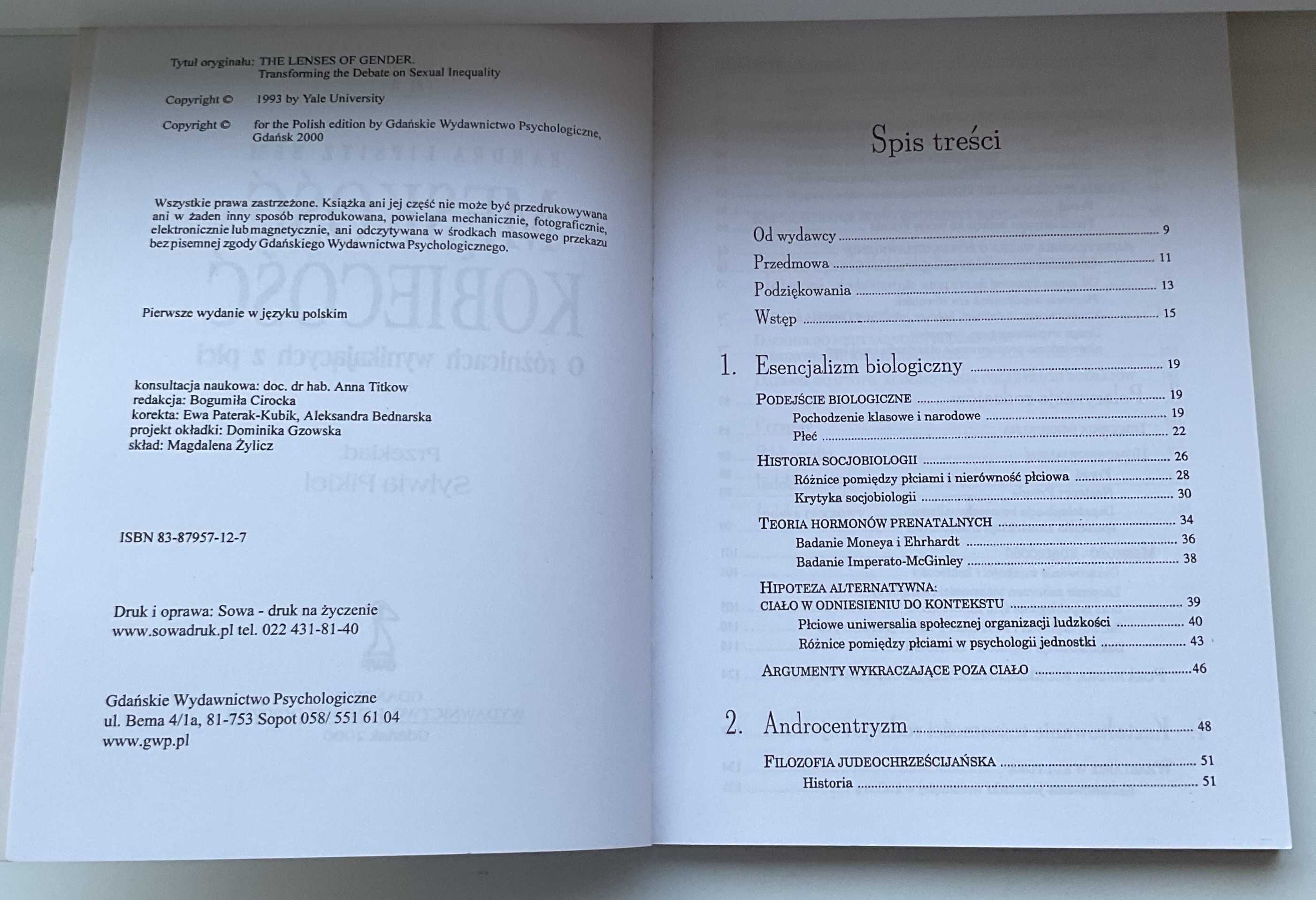 Męskość kobiecość o różnicach wynikających z płci Sandra Lipsitz Bem