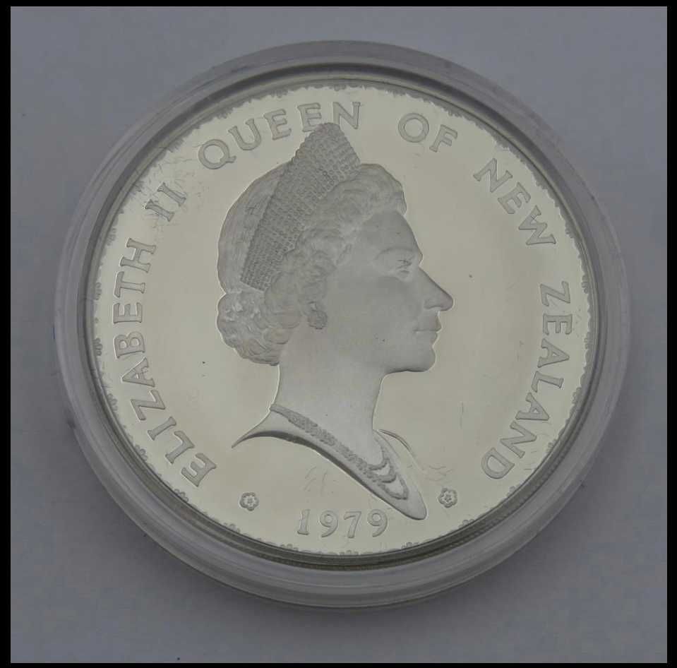 1979 Nova Zelândia prova prata Uma moeda de dólar em caixa (Reservado)