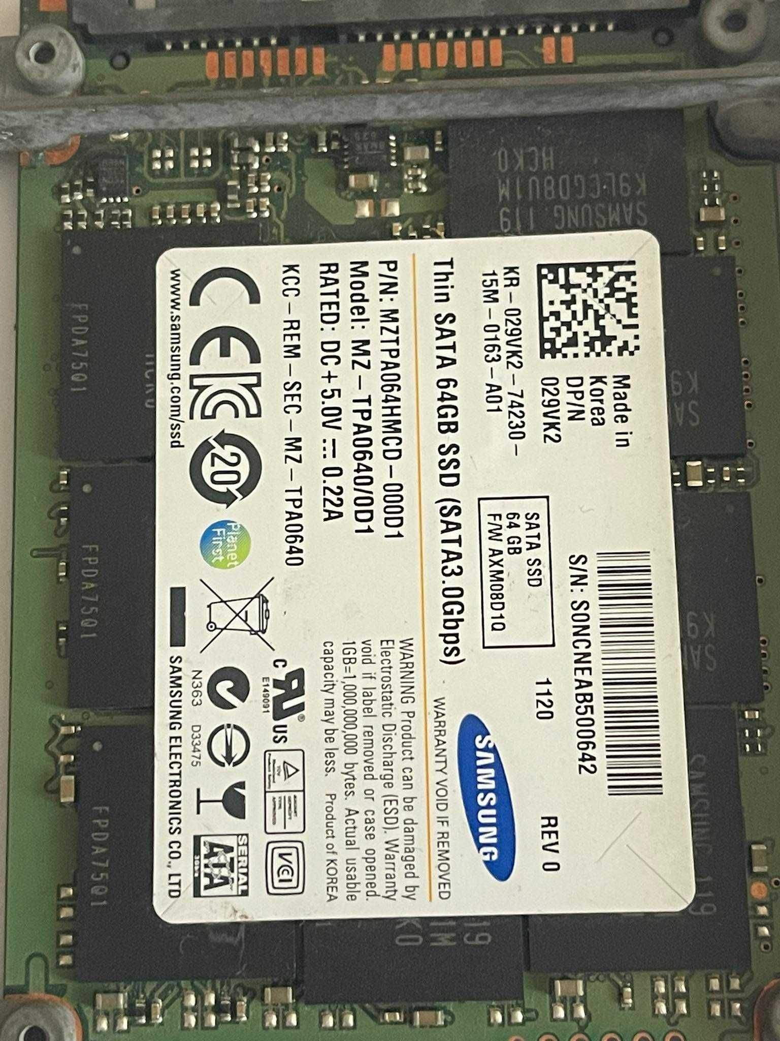 Thin uSATA 64GB SSD SATA3.0bps Samsung