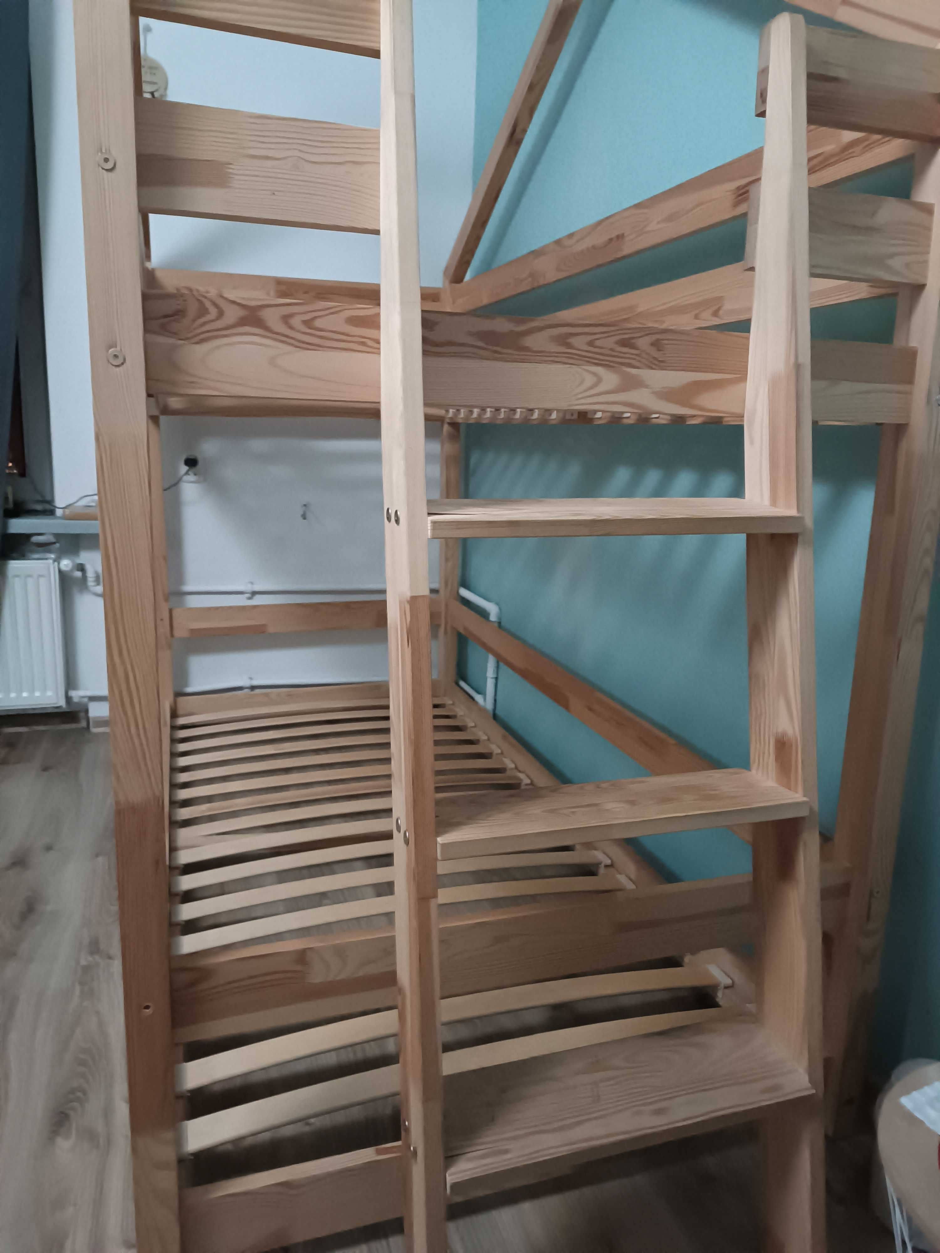 Lóżko domek piętrowe drewniane 90x200
