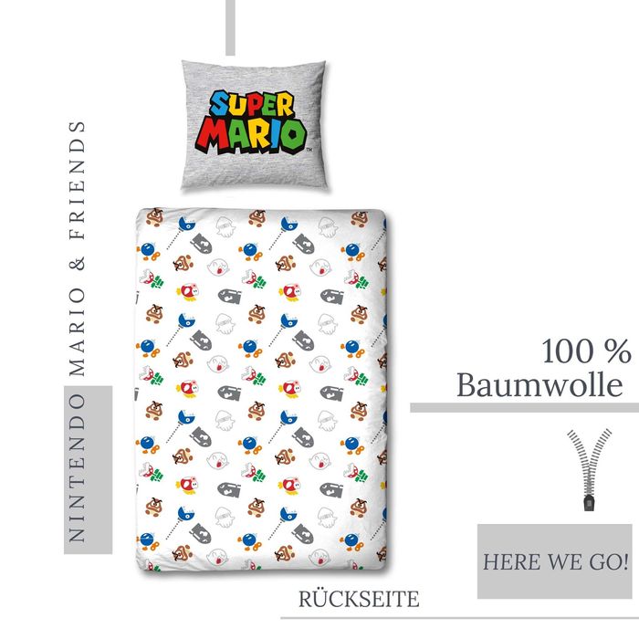 Wysokiej jakości Pościel Super Mario 135x200 + 80x80 cm