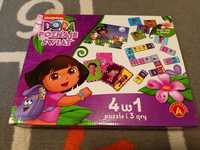 Dora Poznaje Świat gra puzzle domino memory 4w1 - komplet