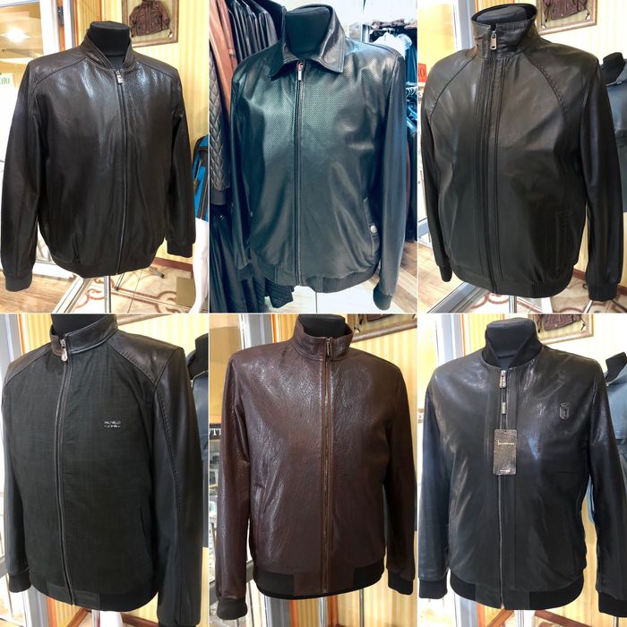 Чоловічі шкіряні бомбери різні моделі див.фото