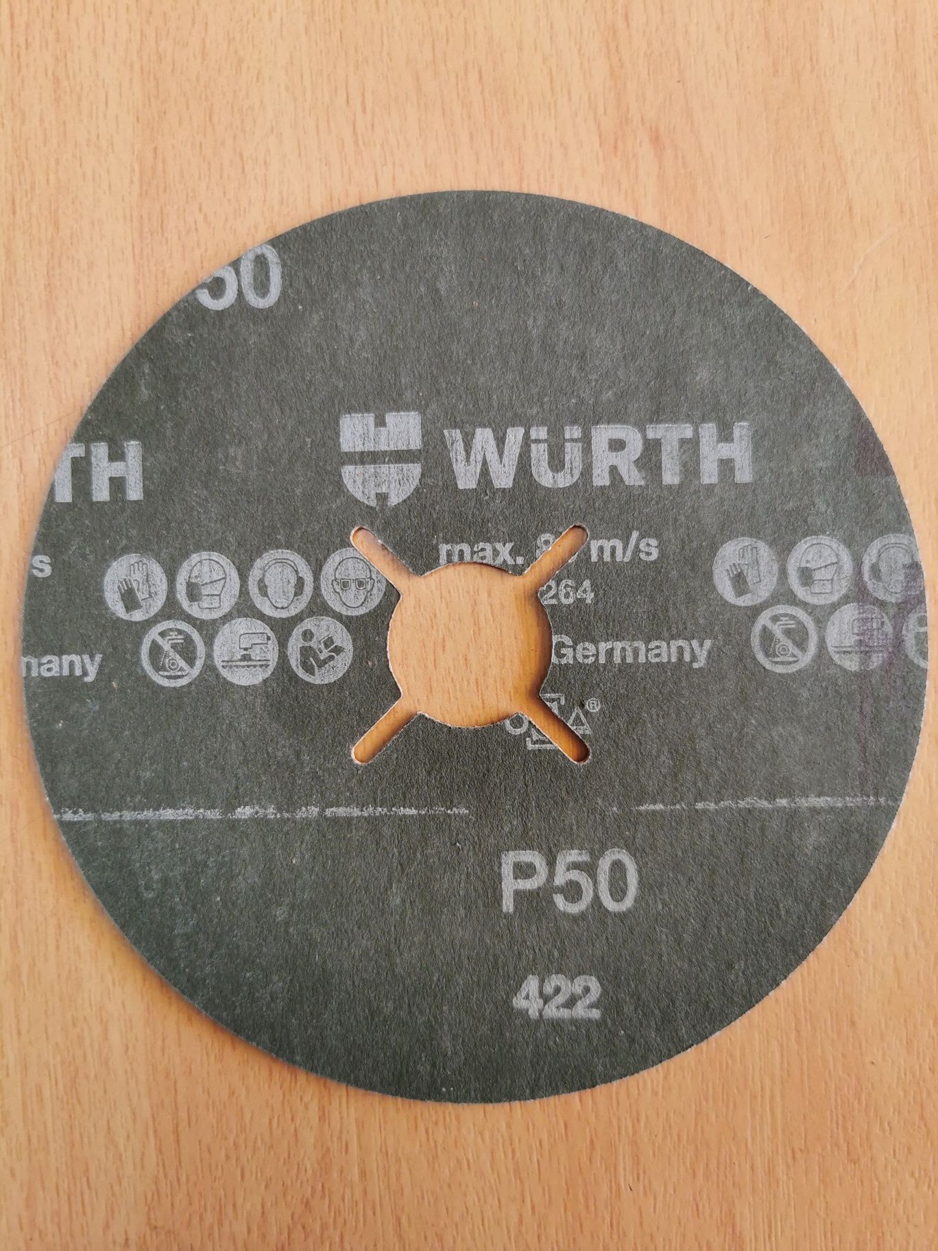 Wurth tarcza fibrowa z korundem 125mm p50 fibra 190sztuk