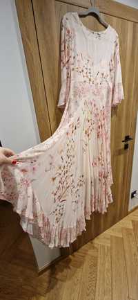 Twinset piękna włoska kwiecista sukienka romantyczna zwiewna IT44/PL38