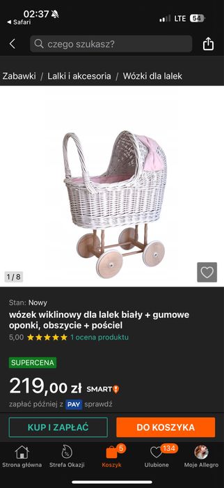 Wózek wiklinowy