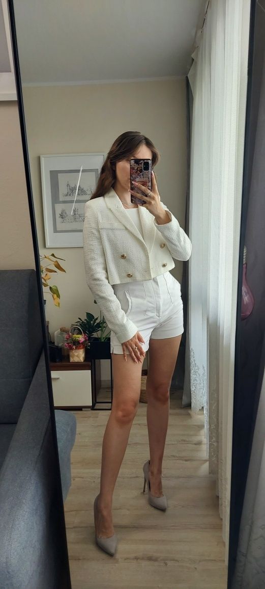 Nowy elegancki krótki żakiet marynarka crop Mohito 32 XXS