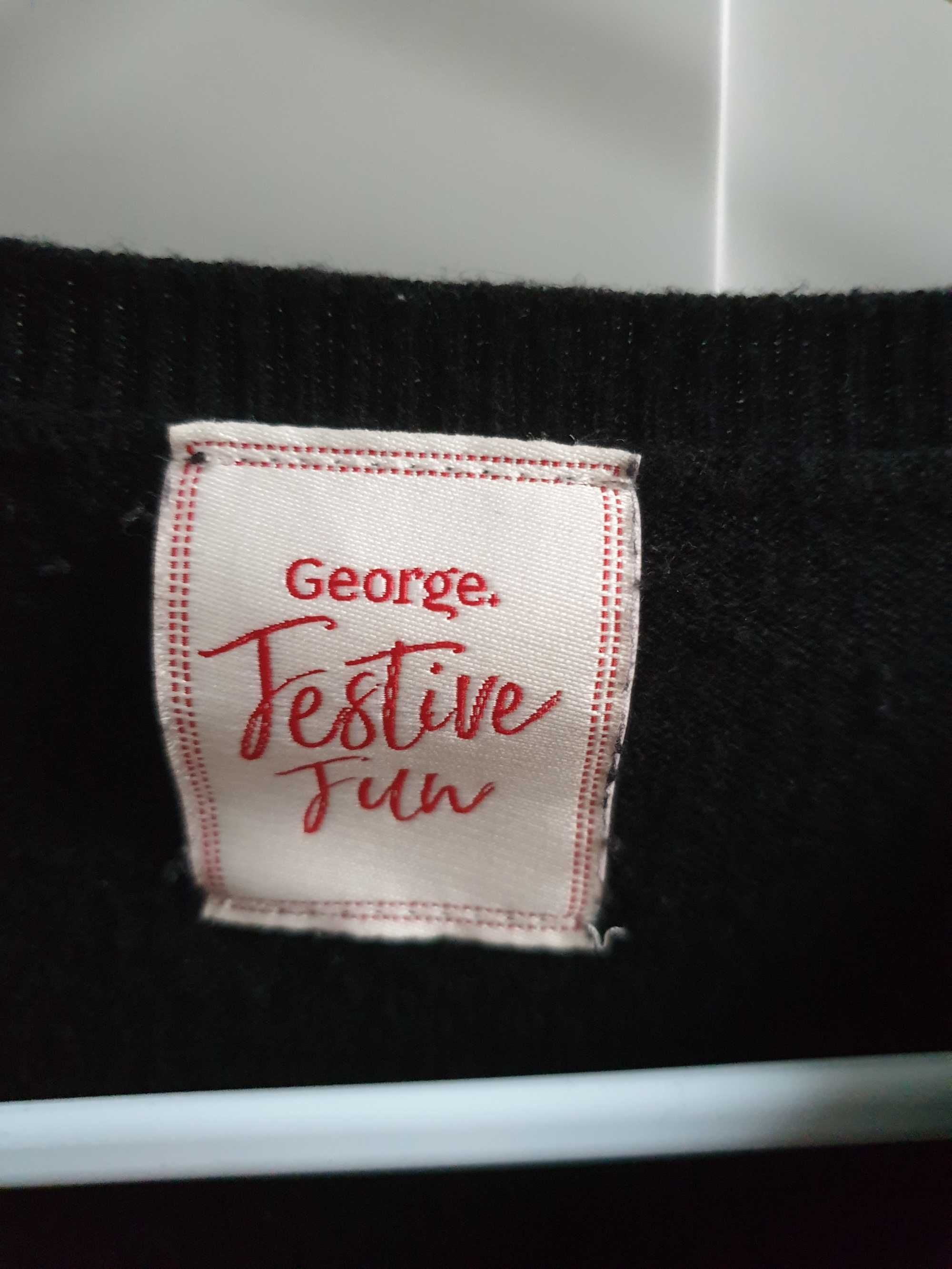 Czarny sweter świąteczny z flamingiem flaming George 104 110