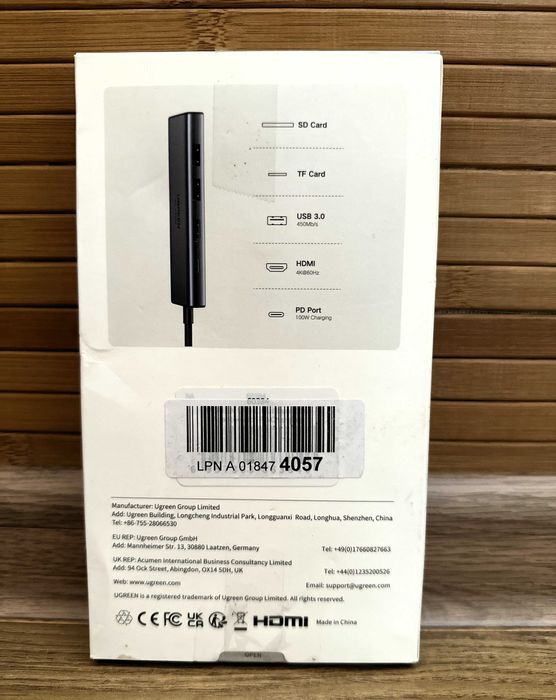 USB-хаб UGREEN адаптер концентратор Micro SD, SD, HDMI, USB 3.0 Type-C