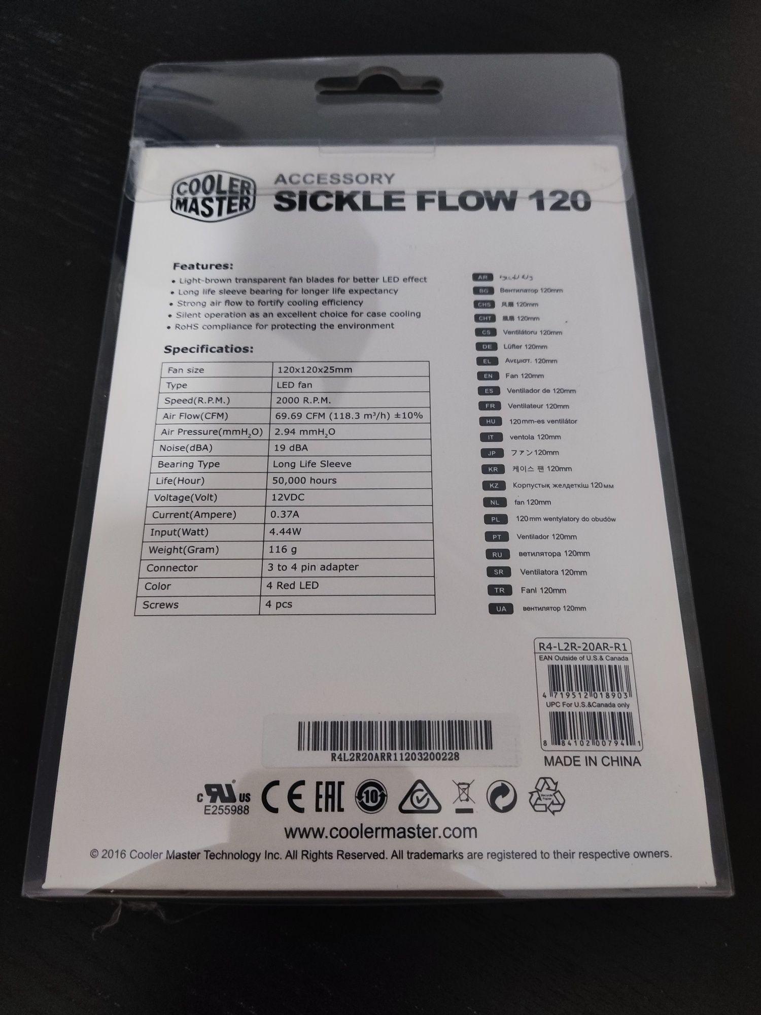 Cooler Master Sickle Flow 120 LED Vermelho