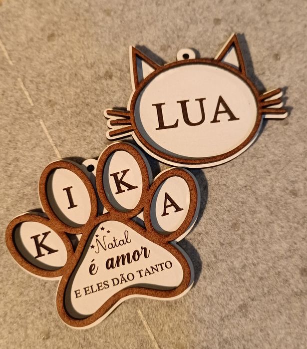 Enfeite decoração de Natal cão ou gato