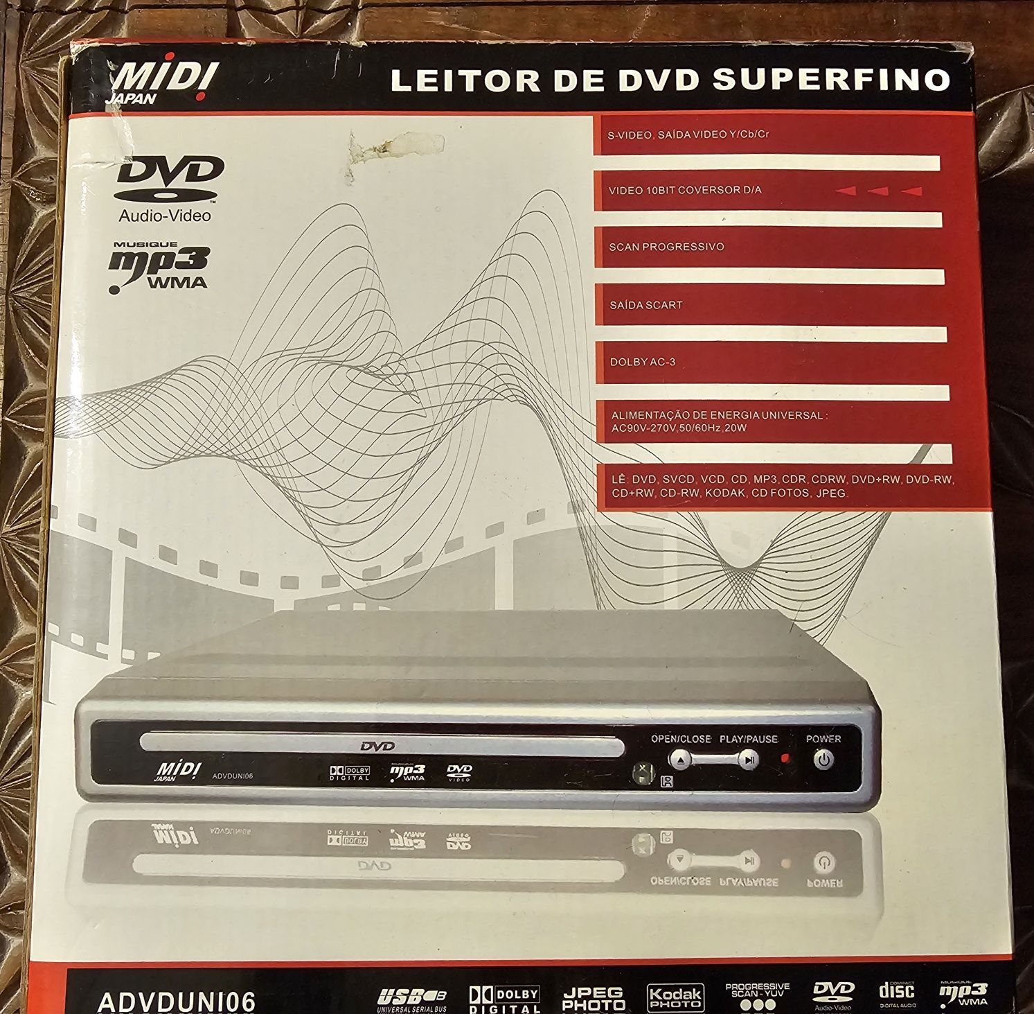 Leitor de DVD superfino