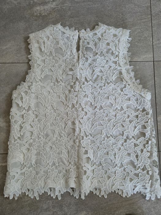 Reserved nowa bluzka S M 36 38 biała koronkowa gipiura elegancka Top