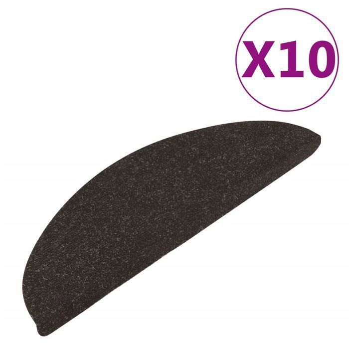 vidaXL Samoprzylepne nakładki na schody, 10 szt., czarne, 56x17x3 cm