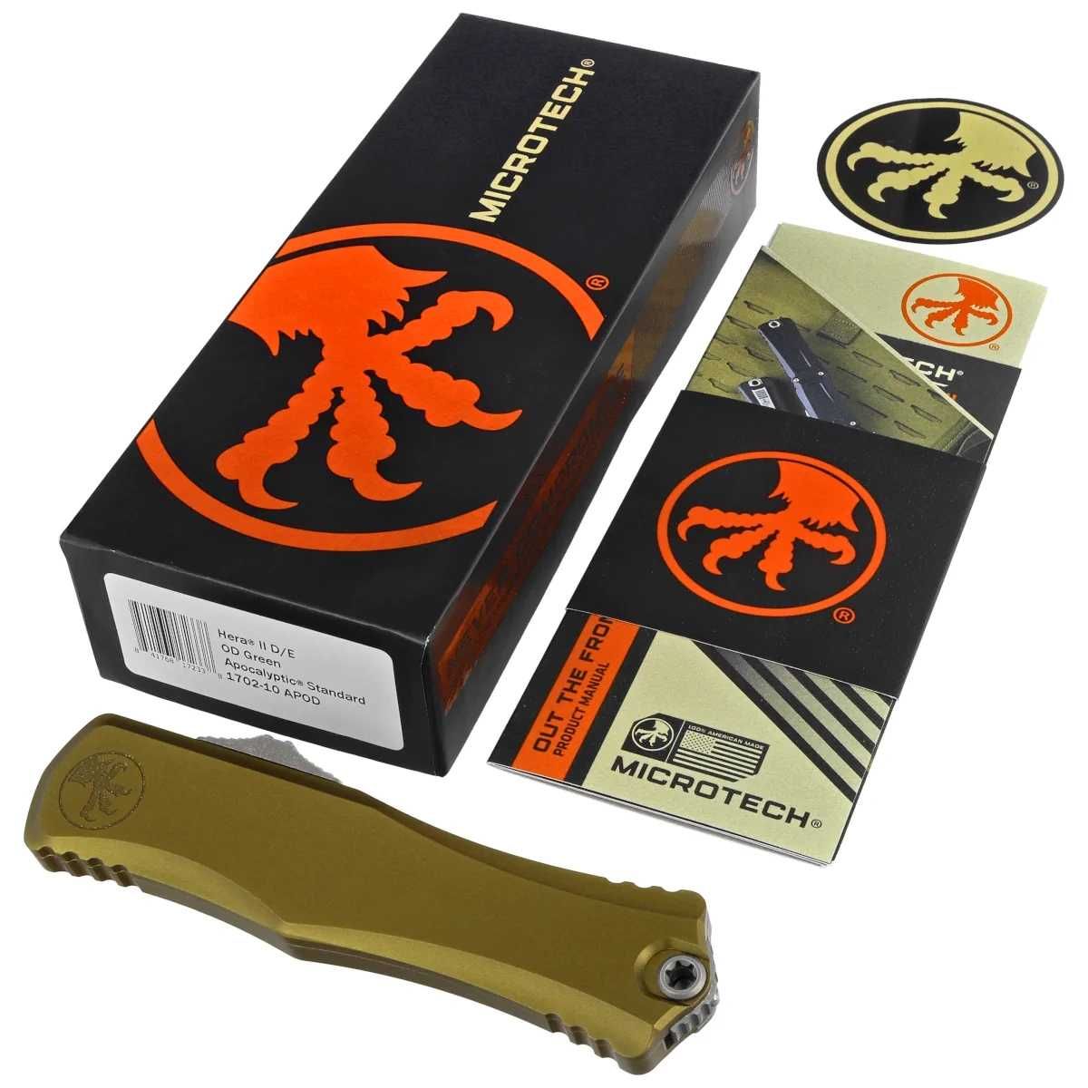 Nóż automatyczny OTF Microtech Hera II D/E OD Green Aluminium