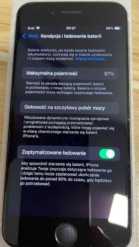 Iphone SE 2020 64GB Biały bateria 87%