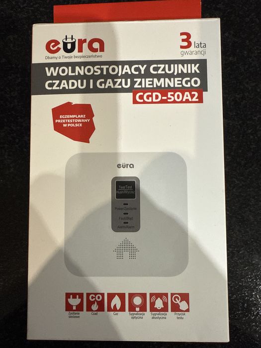 Czujnik Czadu i Gazu Ziemnego Nowy polecam.