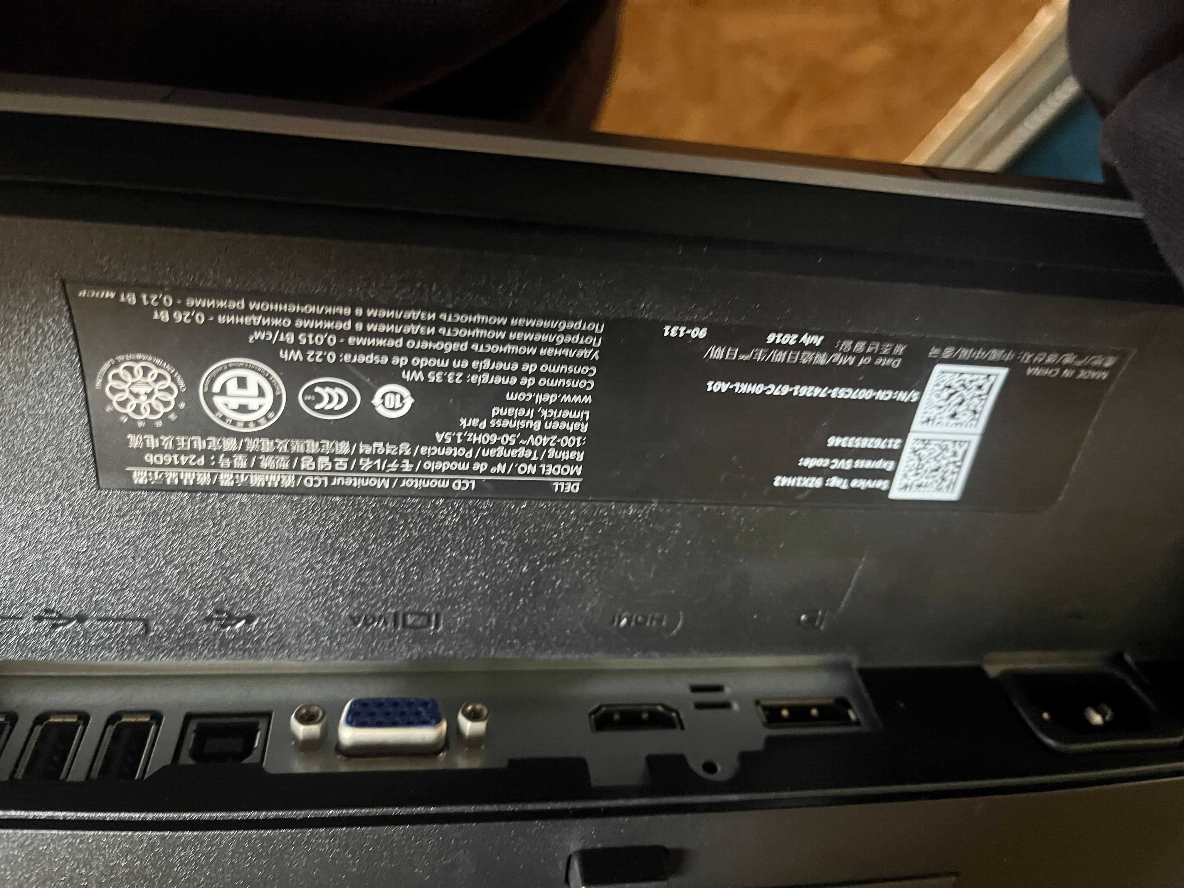Monitor Dell model P2416Db
