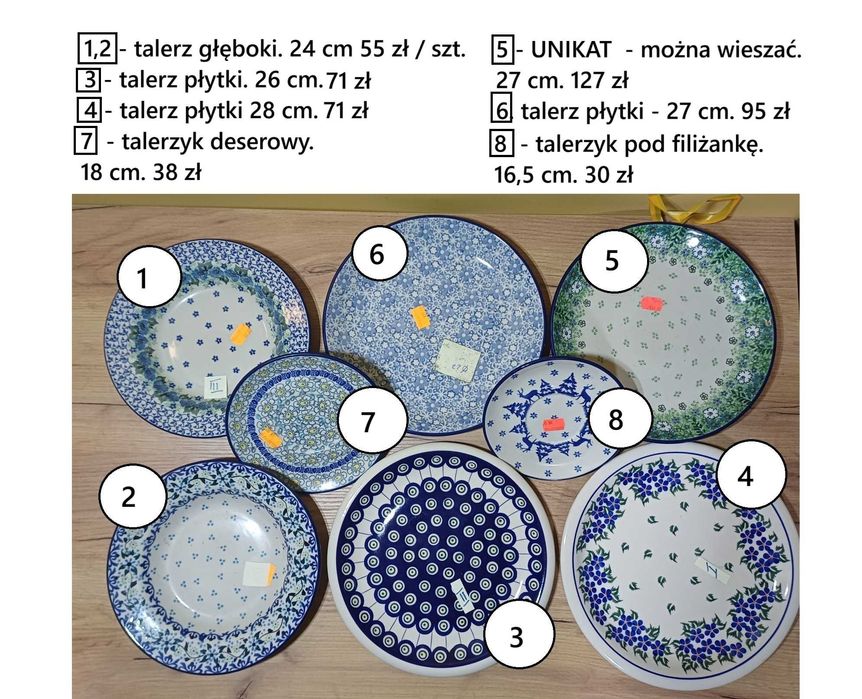 Oryginalna CERAMIKA BOLESŁAWIECKA talerze patery miski salaterki dzban