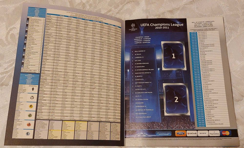 Caderneta futebol liga dos campeões 2010/11