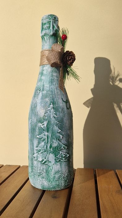 Сувенір, подарунок, хенд мейд, новорічні свята. Декорована пляшка