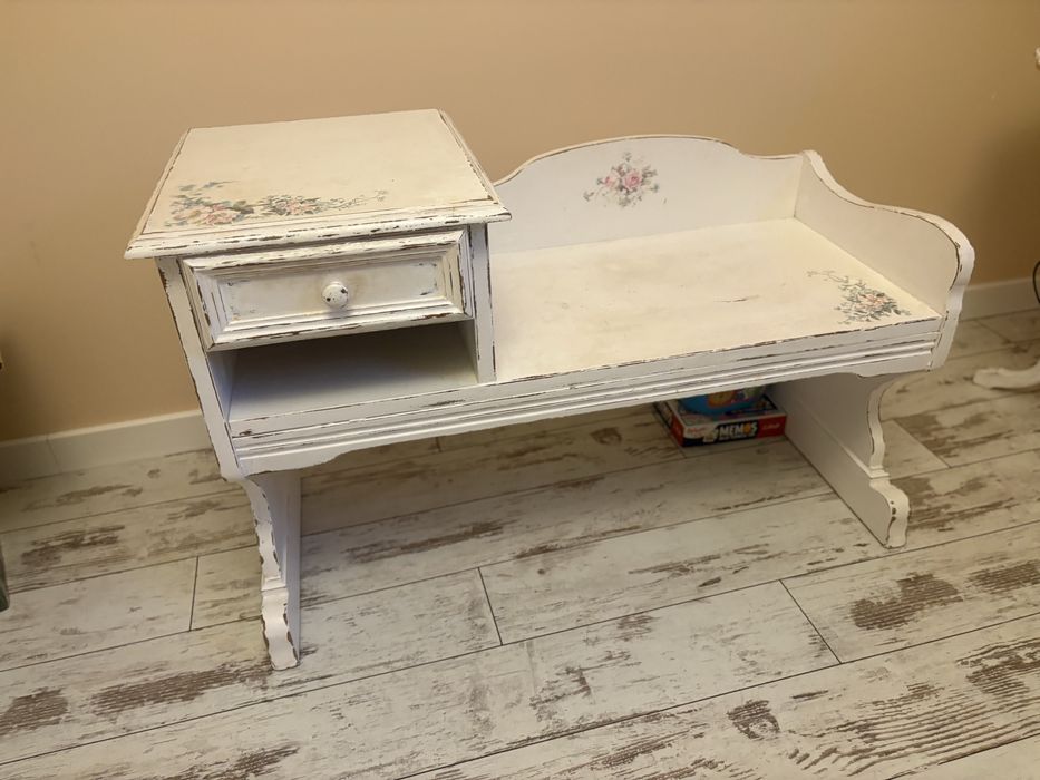 Szafka zydel stolik z szufladą shabby chic prowansja