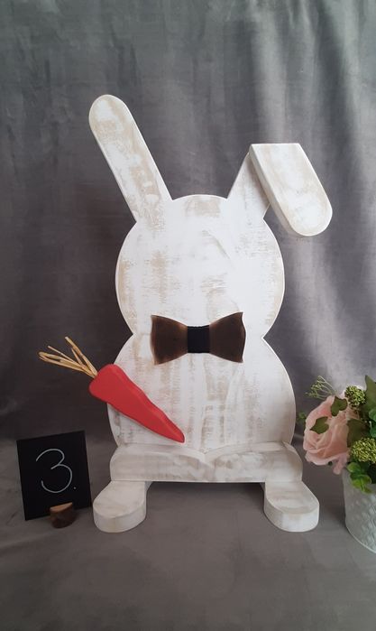 Zając wielkanocny, królik . Dekoracja domu, ogrodu . Duży. Handmade.