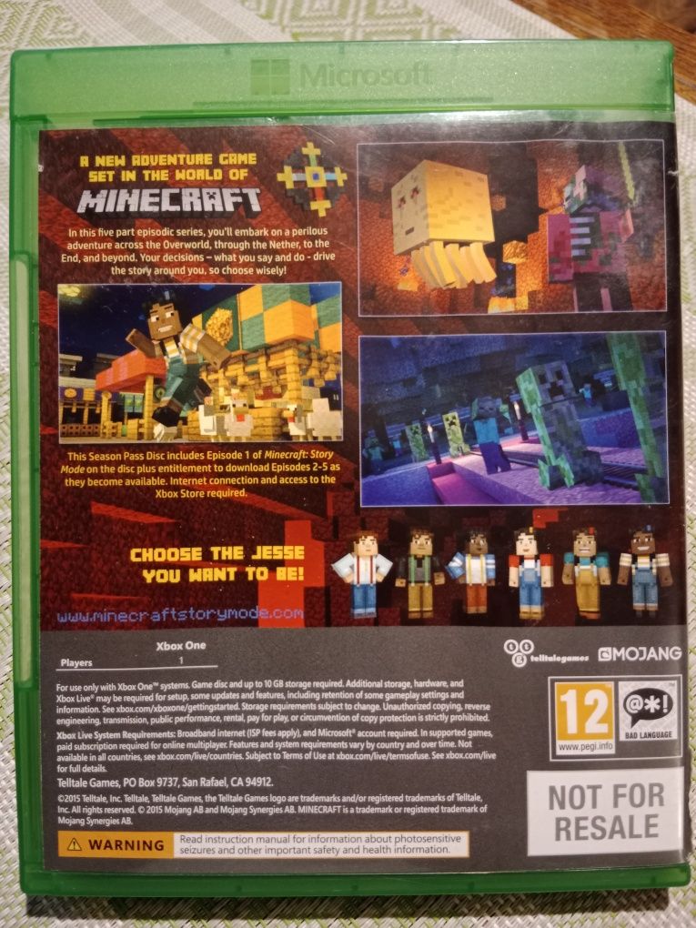 Gra Minecraft  story mode,Xbox one