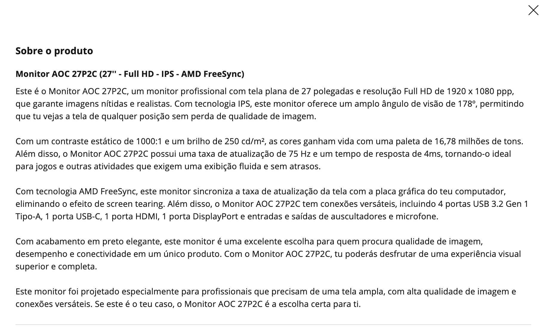 Monitor AOC IPS 27" Type C