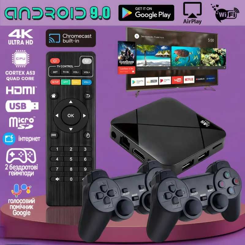 Игровая TV-приставка M8 mini 4K на Android Smart TV с эмулятором игр