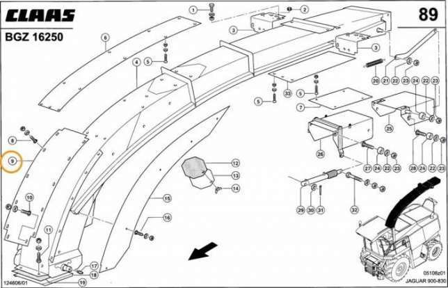 Blacha ścieralna Claas Jaguar 820-900 Rura wyrzutu komin wyrzutu wkład