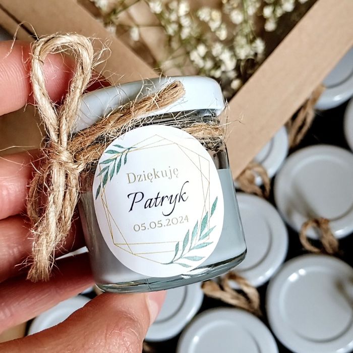 Świeczki upominki święta dla klientów podziękowania dla gości ślub