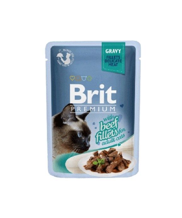 Brit Premium Cat Pouch gravy Filet z wołowiny w sosie4x85g