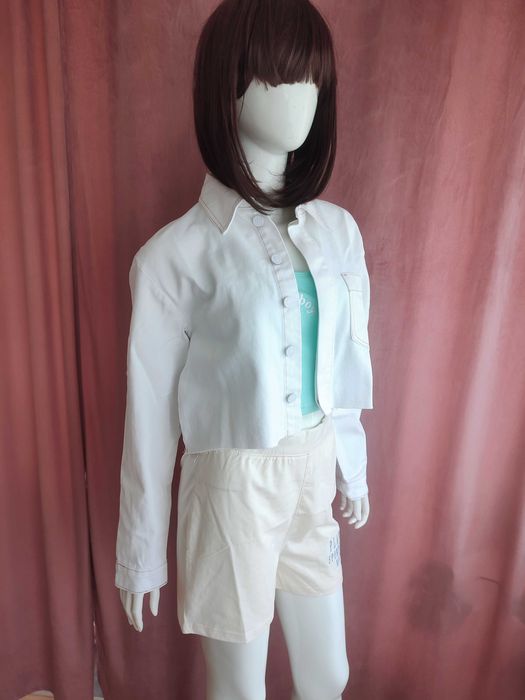 Kurtka jeansowa biała krótka damska r. 38