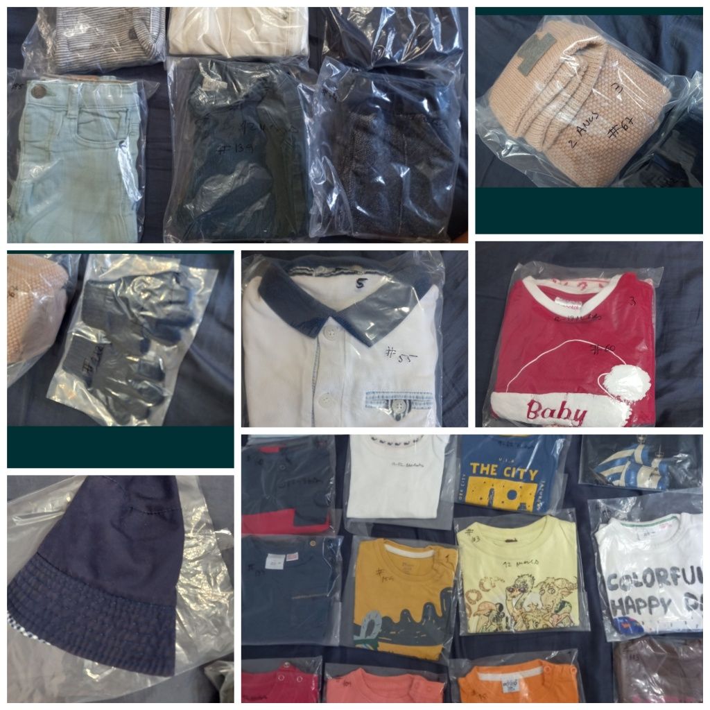 Lote 250 peças Roupa menino 2-3 anos