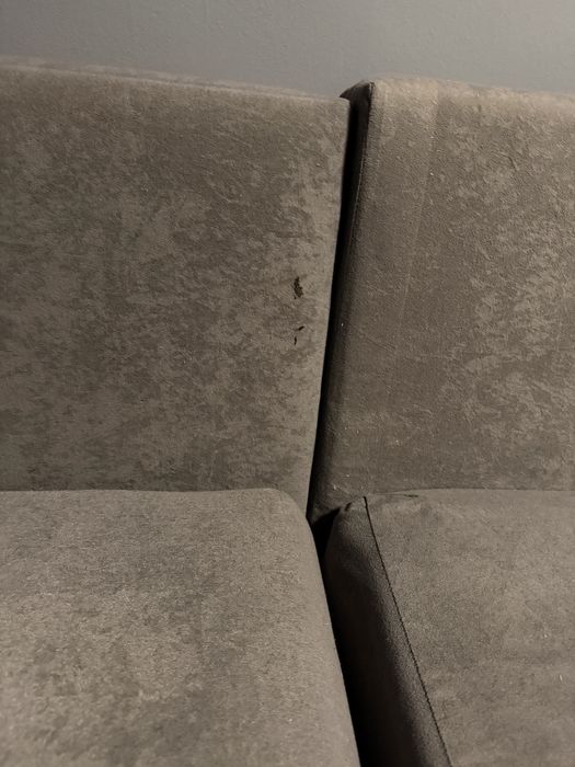 Narożnik z funkcją spania szary rozkładany prosty bok