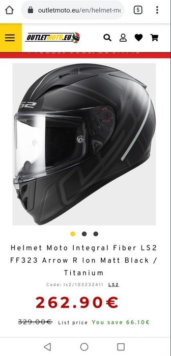 Capacete LS2 Arrow R Ion - Novo - Tam XS