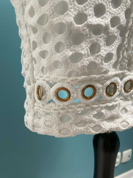 Biała romantyczna letnia sukienka ażurowa koronka y2k old money