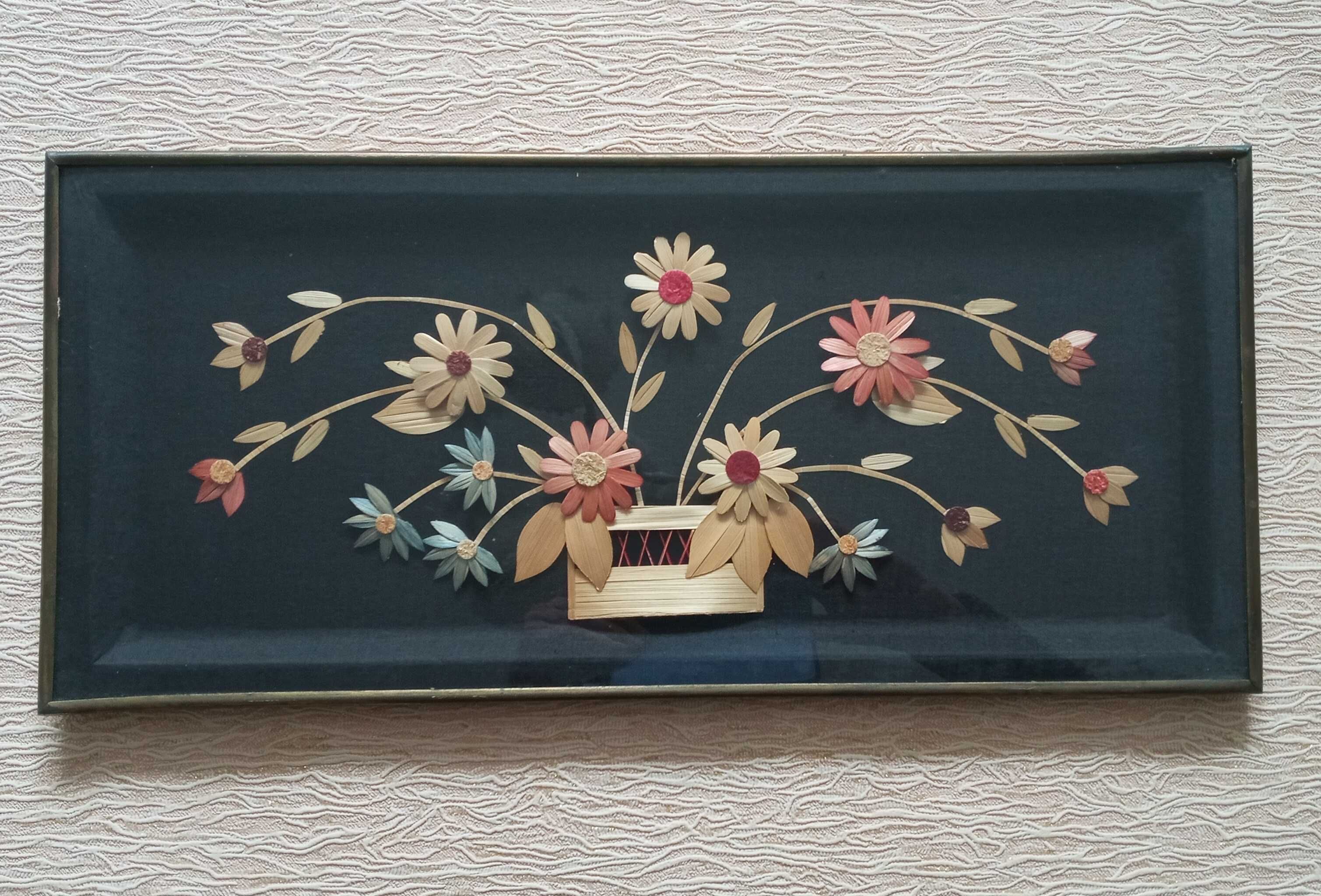 Подарок картина  из соломки Винтаж