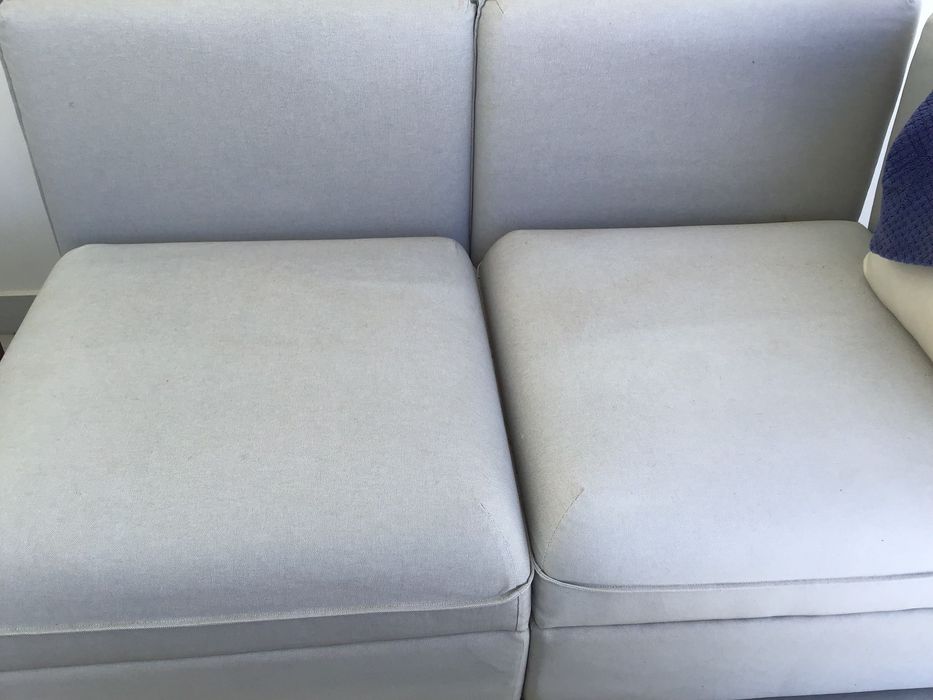 Ikea pale grey material sofa 3/4 seats